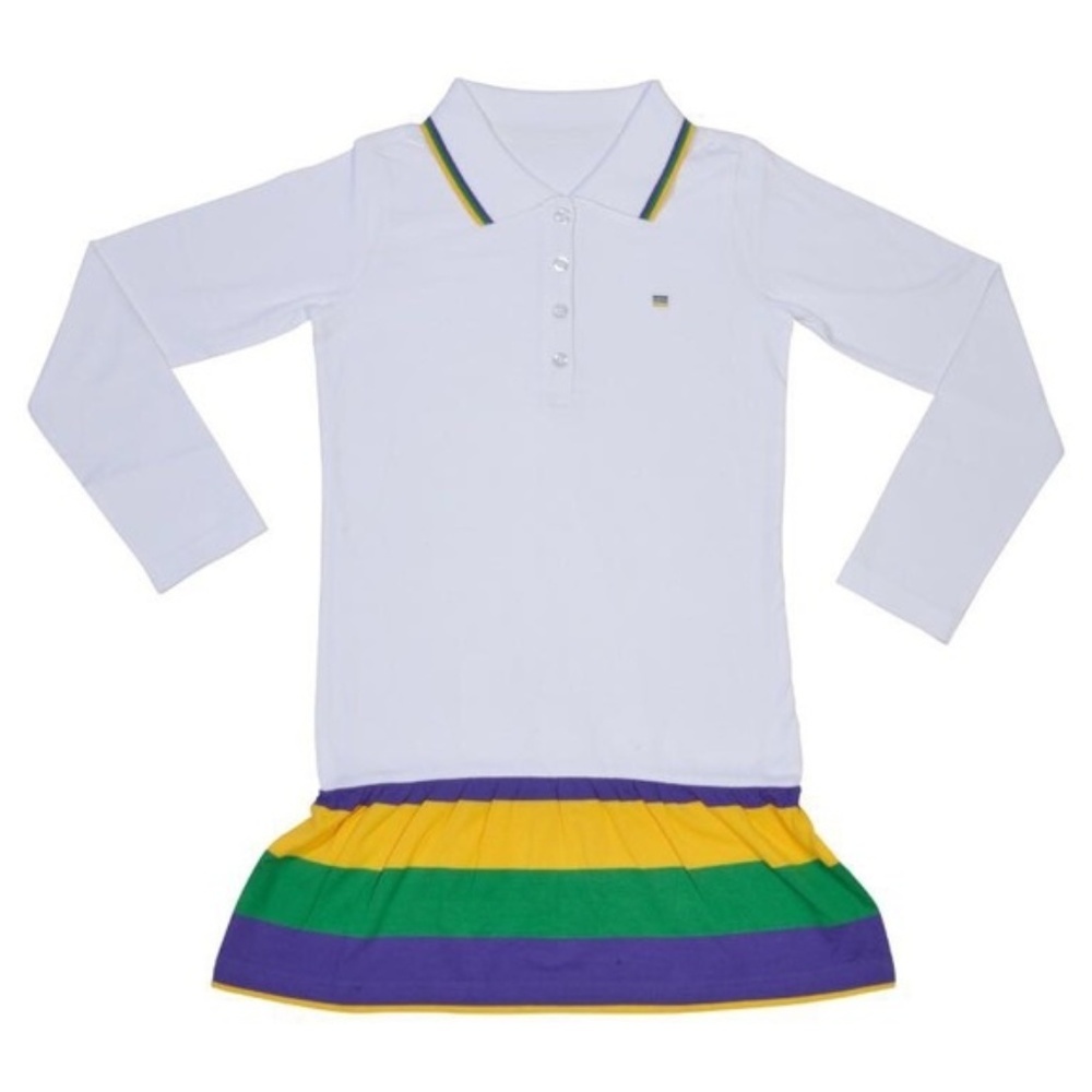 Mardi Gras Girls Dress W/Purple, Green & Gold - Picture 3 of 4